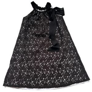 Blush Girls Black Lace Halter Formal Dress - Size 8